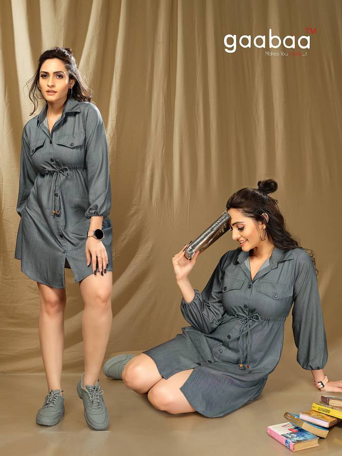 Gaabaa Swati Rayon Denim Ladies Western Top Wholesale Clothing Suppliers In India